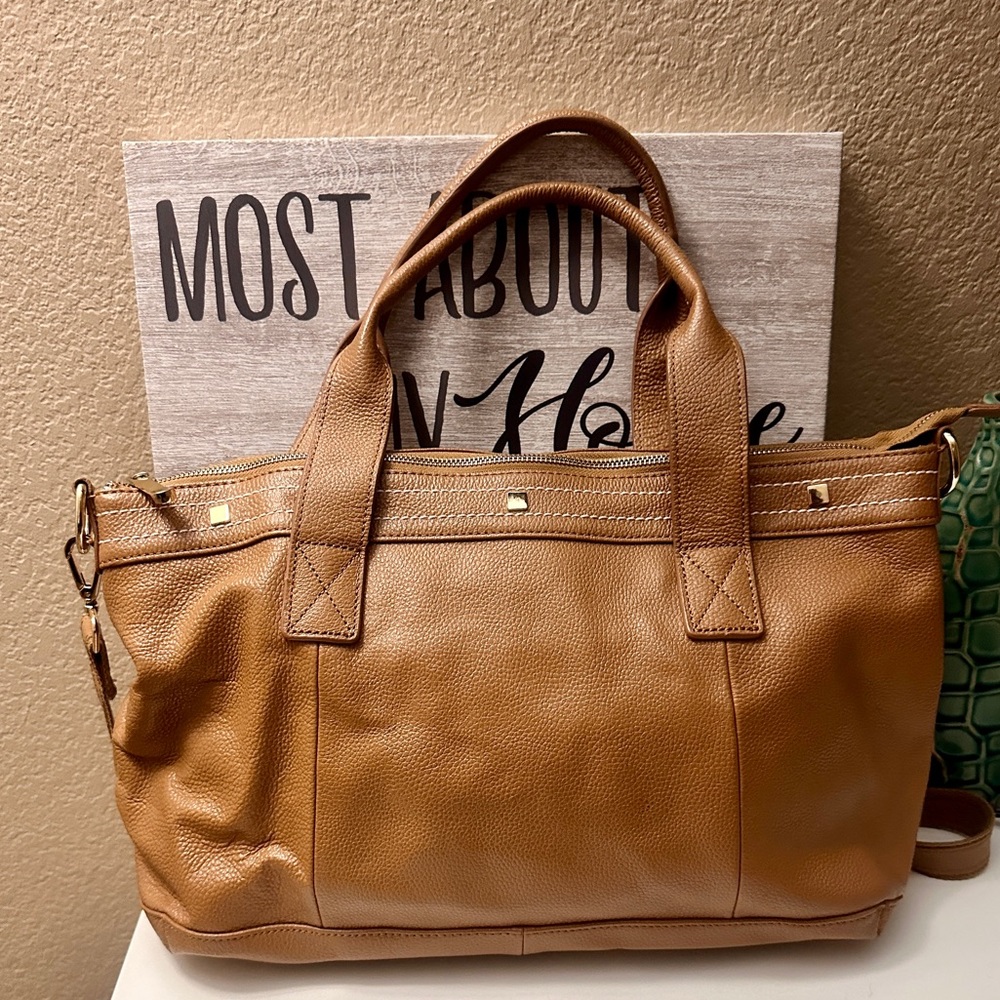 Cuore & Pelle Large Amelia Satchel Tan Leather bag - Picture 2 of 14